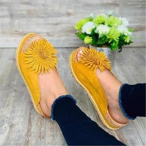 2021 Outside Wear Sandals Women Multicolor Soft Walking Shoes Flower Suede Platform Large Size For Ladies Slippers Zapatos Mujer