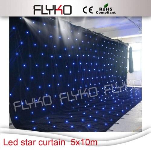 Stage Curtain 5mx10m Led Star Curtain Decoration Nightclub Wedding Stage Lighting Effect