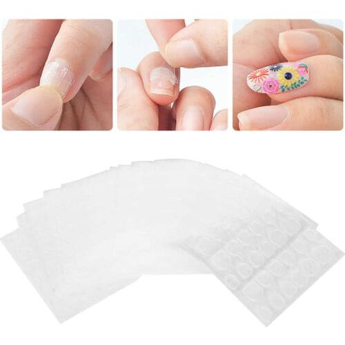 Nail Adhesive Tab 50 Sheet Waterproof Double‑Sided Fake Nail Adhesive Tabs Transparent Gel Nail Tape Fake Nail Tape