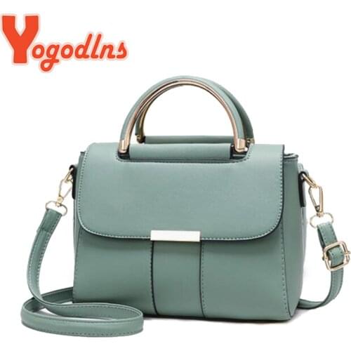 Yogodlns Luxury Handbag Women PU Leather Shoulder Bag 2021 Solid Color Crossbody Bag Large Capacity Handle Bag Shopping Purse