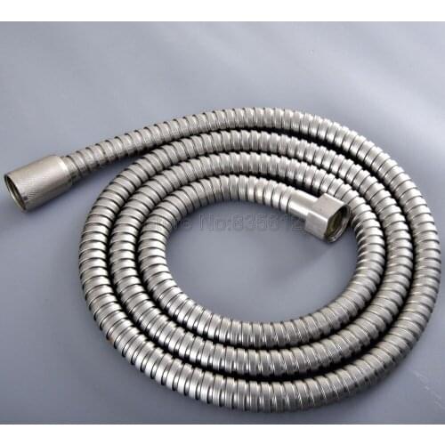 1.5M Brushed Nickel Shower Head Hose Pipe Bathroom Shower Hoses 1/2'' tba135