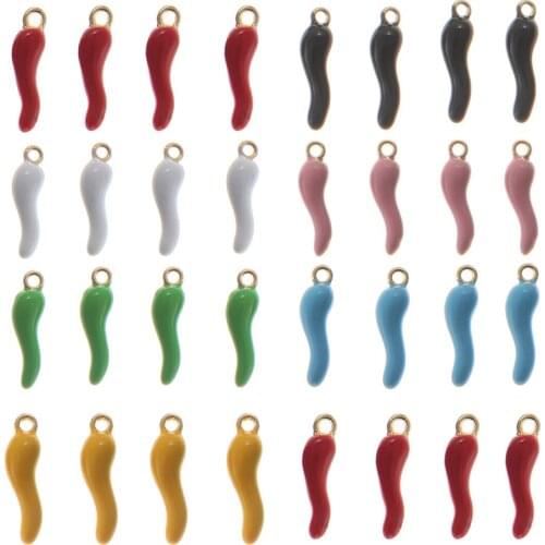 10pcs/lot Mixed Color Chili Charms Pendant For Women Girls DIY Bracelet Necklace Jewelry Making Accessories