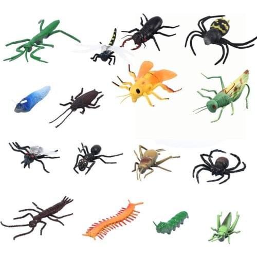 16PCS Simulated Small animal insect model action figure toys Real life insects learning toys Animal Cognitive Education Toys
