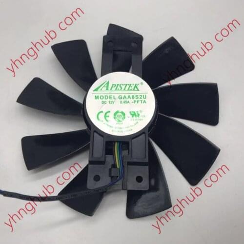 APISTEK GAA8B2U PFTA DC 12V 0.45A 4-Wire Server Cooling Fan