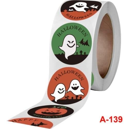 500pcs 3.8cm Halloween Pumpkin Ghost Round Handmade Packaging Sealing Label Sticker DIY Halloween Gift Stickers Halloween Decor