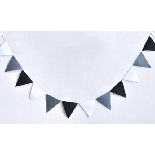 8M Grey White vlaggenlij Pennants Bunting Banner Wedding/birthday party Flags Hang Garland Decoration Supplies vlaggen slinge