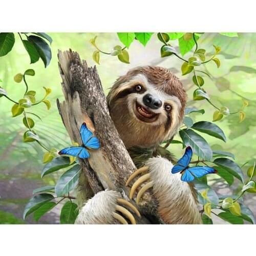 Handmade Diamond Embroidery Full New 5D Diy Diamond Painting Animal Sloth Cross Stitch Diamond Mosaic Needlework Home Decor Gift
