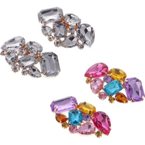 Color Shoe Clips Fashion Triangle Glass Wedding Bridal Decoration Accessories