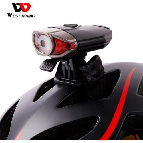 WEST BIKING Bike Helmet Light USB Headlight Safety Road MTB Front Bicycle Light Helmet Flashlight Bicycle Accessories Bike Light