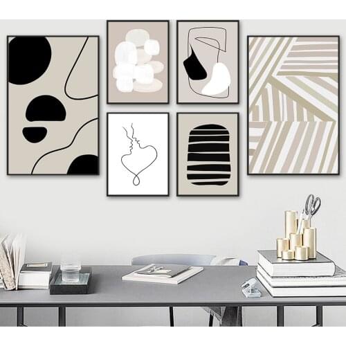 Geometry Color Block Line Love Abstract Wall Art Canvas Painting Nordic Posters And Prints Wall Pictures For Living Room Decor