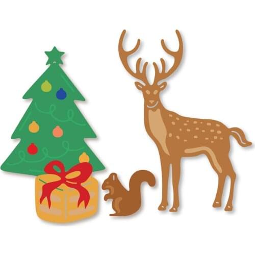 Hemere Christmas Tree Fawn Squirrel Metal Cutting Dies Scrapbooking Album Embossing Paper Decorative Crafts Die Cut 2019 new