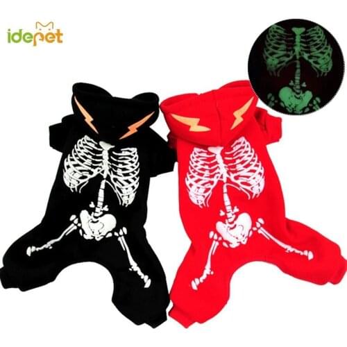 Hot Sale Idepet Dog Costume Cool Dinosaur Halloween Christmas Luminous Pet Clothing Halloween Jumpsuit For Small Dog Cat 30S1