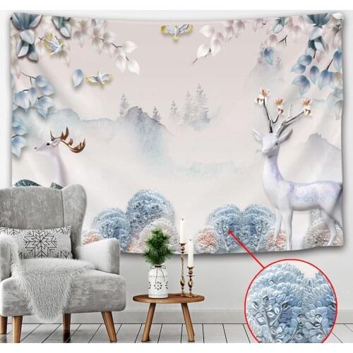 Auspicious bird beautiful scenery tapestry tapestry wall cloth decoration mural beach mat yoga mat background cloth