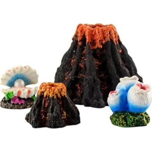Creative Aquarium Toy Fish Tank Ornament Decor Volcano & Air Bubble Stone Oxygen Pump Home Decoration