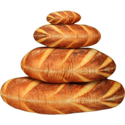 Creative 3D Simulation Bread Shape Pillow Soft Lumbar Back Cushion Plush Stuffed Toy