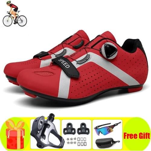 New Road Cycling Shoes Men Sneakers Women Ultralight Self-Locking Pedal Glasses Racing Bike Flat Cleat For Cycling Equipment
