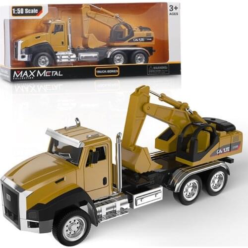 Diecasts Excavator Model Car Toy Vehicles 1:50 Scale Dump Trucks Mixer Truck Construction Container Model Toys Gift for Children