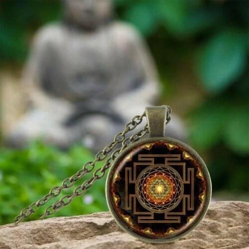 Fashion 2020 Buddhist Sri Yantra Pendant Necklace Sacred Geometry Sri Yantra For Women jewelry Trendy gifts