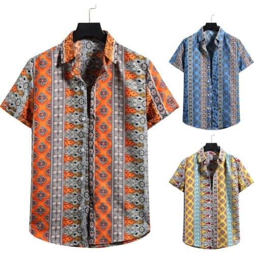 2021 Spring and summer Short Sleeve Floral Shirts Men Slim Fit Flower Printed Shirts Men Camisole