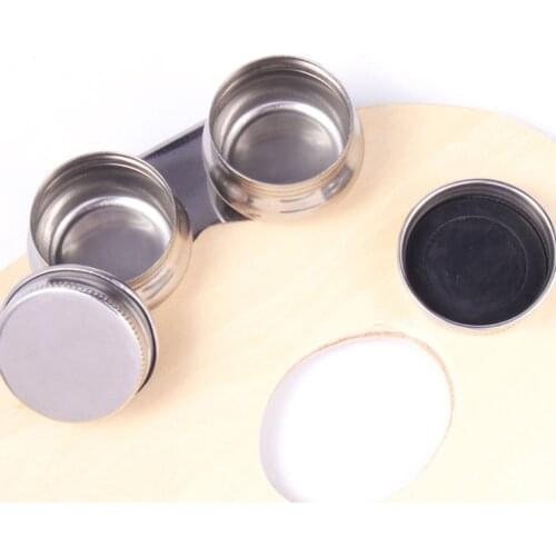 Oil Palette Single Double Hole Dipper Painting Oil Pot Oil Painting Art Supplies 1piece Stainless Steel Material Model Number