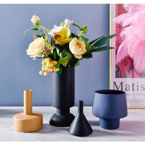 Nordic Geometry Morandi Ceramic Vase Flower Arrangement Bookcase Furnishings Decoration Home Livingroom Table Ornaments Crafts