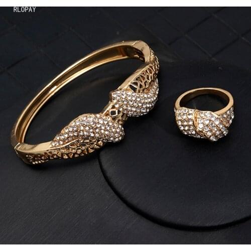 New Gold Arabic Hollow Bangle Ring Sets for Women Moroccan Wedding Jewelry Algeria Cuff Bracelet Bridal Gifts