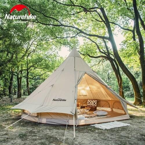 Naturehike Pyramid Large Tent Brighten-12.3 Series 5-8 Person Breathable Waterproof 1000mm Cotton Blending 23.6kg Windproof