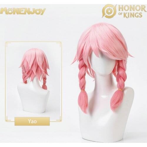 Monenjoy Honor of Kings Yao Cosplay Wig Pink Cos Hair