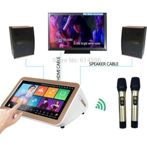 Complete karaoke Player Jukebox Machine system +Mixer Amplifier+15.6"Touch Screen+ 2Wreless Karaoke Microphones +speaker song