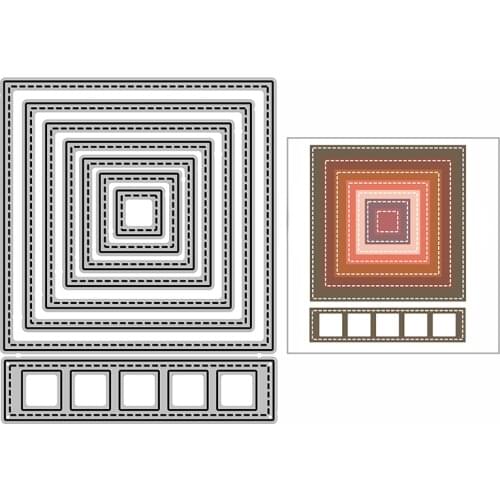 New Stitched Squares Film Craft Embossing Mold 2021 Metal Cutting Dies for DIY Decor Scrapbooking Album and Card Making No Stamp