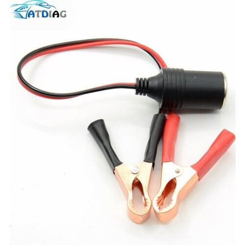 Cigarette Lighter 12VBattery Terminal Clip-on Vehicle Car Cigarette Lighter Socket Female Adapter Alligator Clips Extension Cord