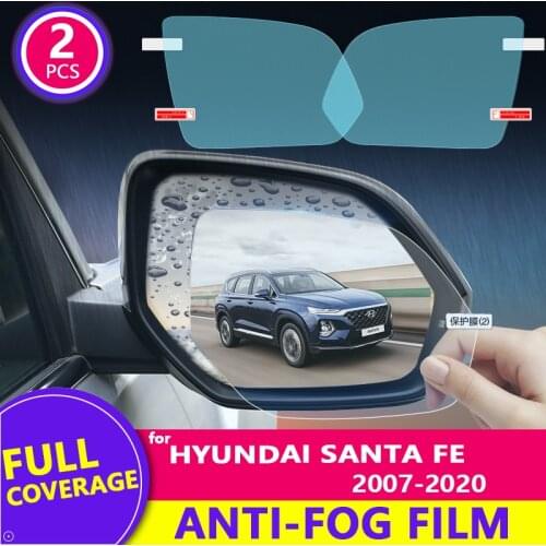 For Hyundai Santa Fe 2007-2020 (CM DM TM) Rearview Mirror Film HD Anti-Fog Rainproof Auto Mirror Sticker Car Accessories