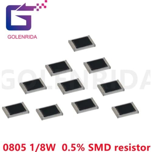 100PCS 0805 1/8W SMD resistor 0.5% 10R 22R 30R 100R 180R 200R 330R 390R 470R 510R 560R 620R 680R 1.2K 2.2K 22K 3.9K 5.6K ohm