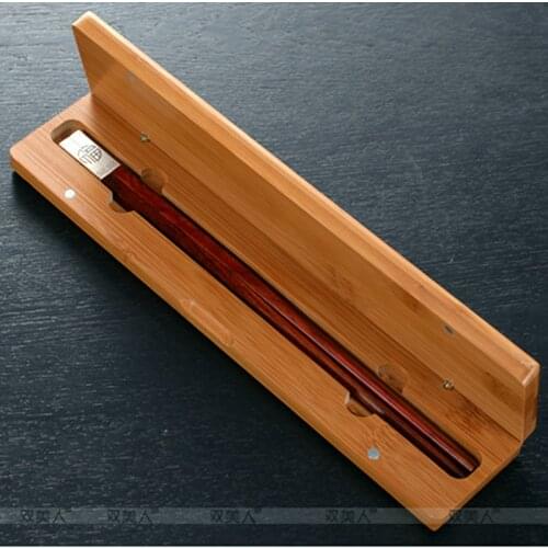 Luxury Chinese Chopsticks Box Wooden Chopsticks Gift Box Top Grade Red Wood Chopsticks with Bamboo Box 1/2/4/10 Pairs Chopsticks