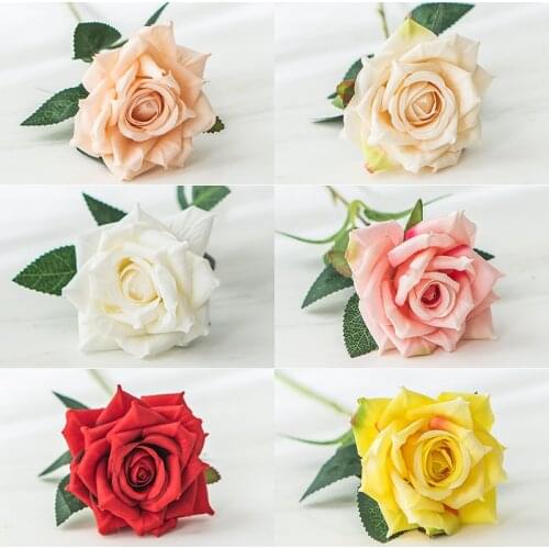 Silk real touch artificial rose gorgeous flower wedding fake flowers for home party decor Valentines gift