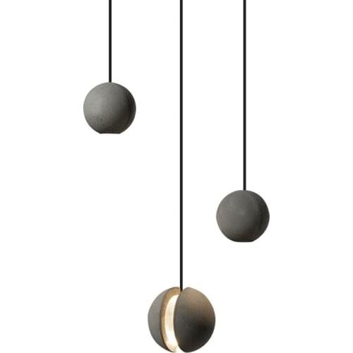 Modern minimalist planet cement chandelier Nordic bedside bedroom bedside creative moon decoration lamp