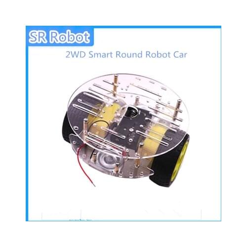 Smart Car Kit 2WD Smart Round Robot Car Double Layer Chassis Kit With Speed Encoder For Arduino DIY Starter Learning Kit