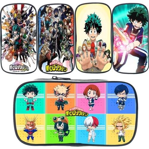 Funny My Hero Academia Pencil Cases Anime Pen bag Large Capacity Pencil Bag Boku no Hero Academia Makeup Bags Kids Organizer Box