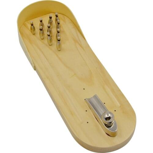 Funny Kawaii Mini Kid Wooden Desktop Bowling Pins Ball Alley Ramp Game Toy Set Intelligent Early Educational Toys Christmas Gift