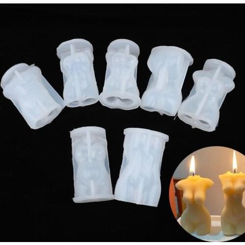 1Pc 3D Body Candle Mold Silicone Soap Wax Mould Male and Female Design Art Fragrance