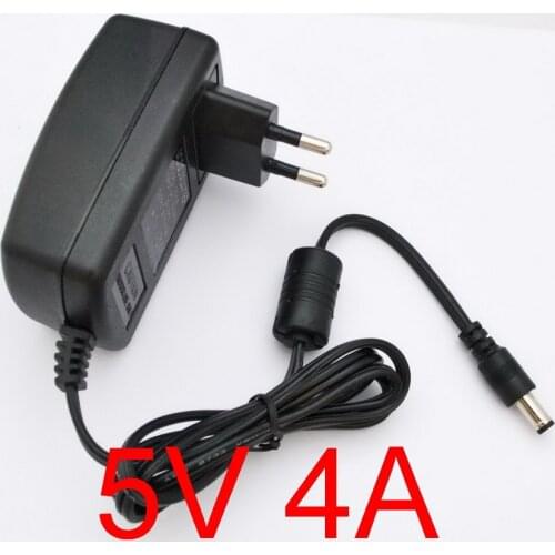 1PCS High quality 5V 4A AC 100V-240V Converter Switching power adapter DC 4000mA Supply EU Plug DC 5.5mm x 2.1-2.5mm