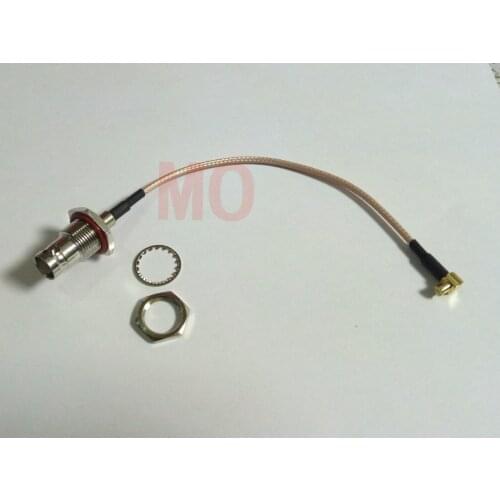 100PCS LOT BNC female bulkhead TO MCX male plug right angle RG316 Cable 15CM Selling