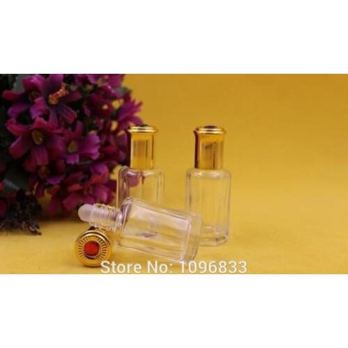 12CC 12ML Octagonal Glass Bottles with Roll on, Aroma Bottles, Empty Roll on Bottles, Essential Oil Packing Vials, 40pcs/Lot