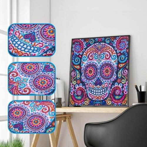 5D DIY Special Shaped Diamond Painting Novelty Skull Cross Stitch Embroider Rhinestones Mosaic Kits Home Wall Decor