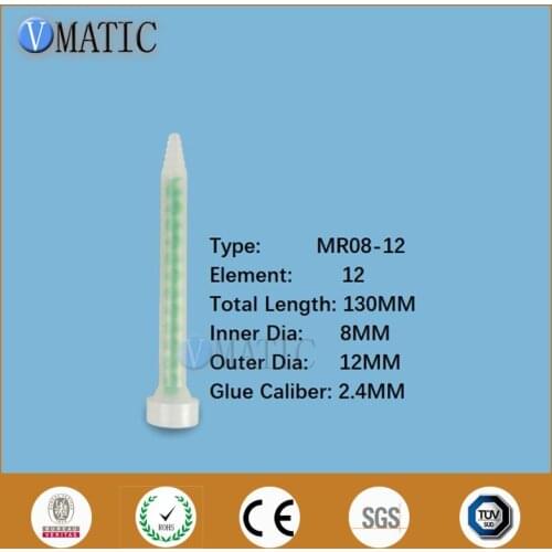 Free Shipping Quality Plastic 5pcs Resin Static Mixer MR08-12 Mixing Nozzles Filling Mixing Tube