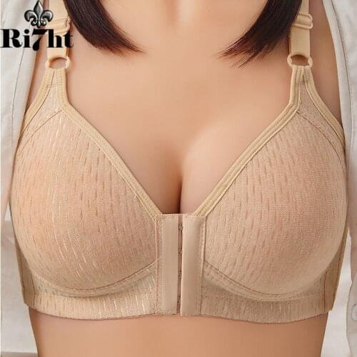 Push Up Bra for Women Plus Size Bras Front Closure Wireless Seamless Underwear Sexy Bralette Top Thin Soft Gather Brassiere