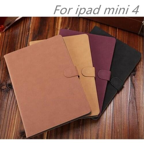 For iPad Mini 4 Case Luxury Retro Vintage Book Style PU Leather Case Cover With Stand Holder For Apple mini4 Tablet Cases