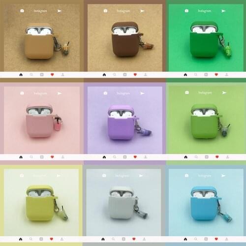 Matcha Milk Tea Keychain For AirPods Protect Case Korea Soft Bluetooth Earphone Case For Apple AirPods Headphone Protect Cover