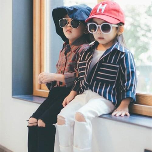 Children Clothing Tracksuits Brand Fashion Boys and Girls Ripped Hole Pants Kids Casual Wild Trousers 2018 Autumn New Girl Pants