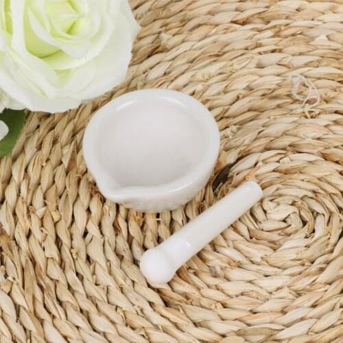 Porcelain Mortar and Pestle Spice Herb Grinder Mixing Grinding Bowl Crusher Set